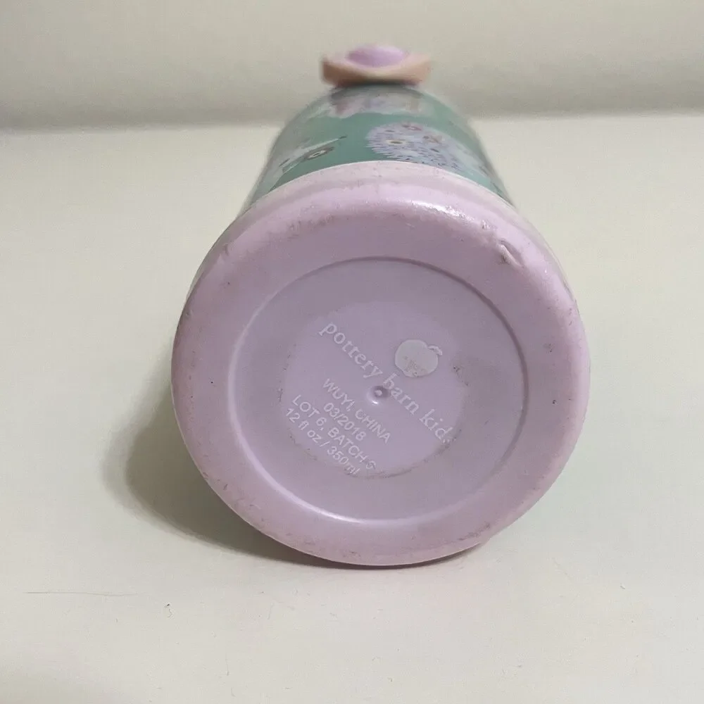 Pottery Barn Kids Mackenzie Aqua Hedgehogs Water Bottle - USED FLAWS